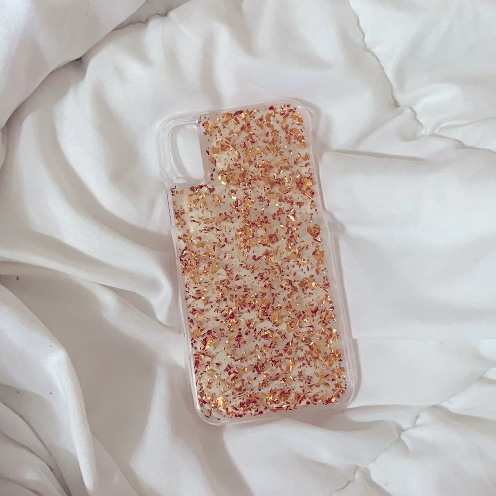 Rose gold iPhone XS phone case